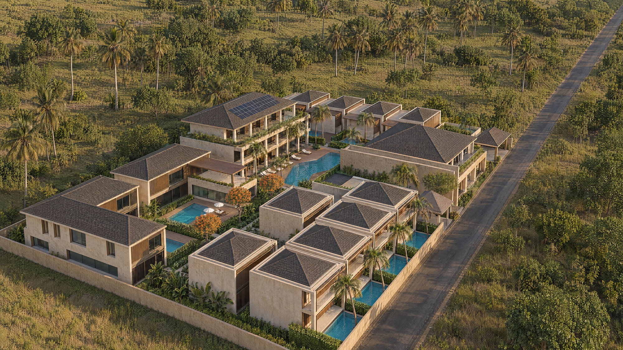 The resort from the south
